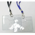 Clear Vinyl Badge Holder Lanyard Combination (4"x3")